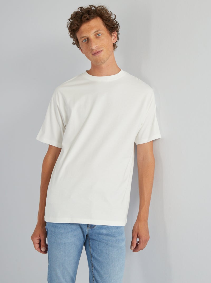 T-shirt in jersey tinta unita - Tough Cotton Bianco - Kiabi