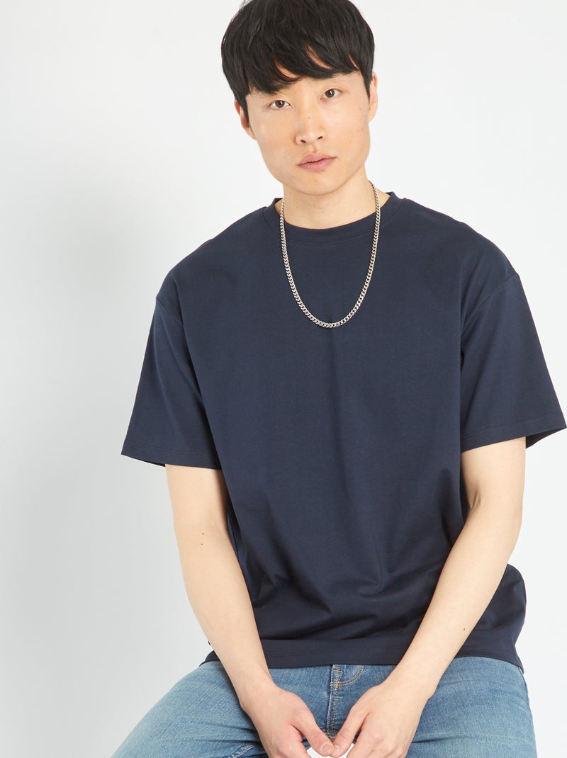 T-shirt in jersey tinta unita - Tough Cotton blu - Kiabi