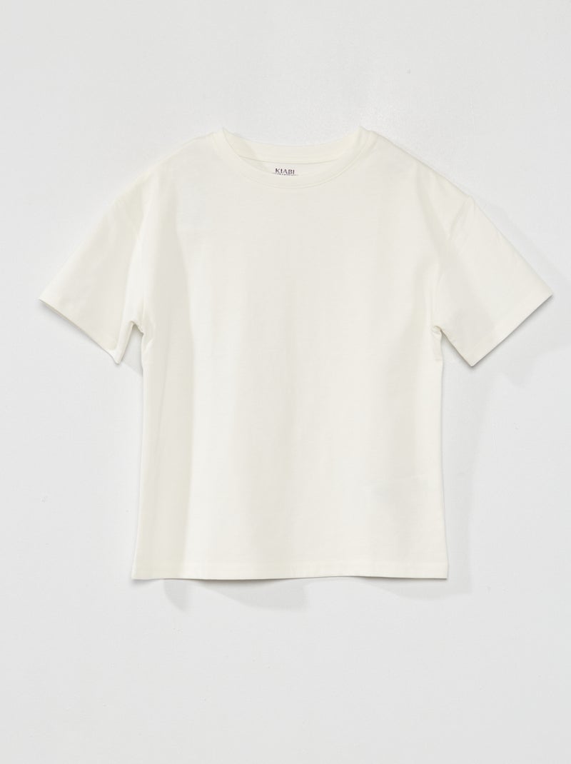 T-shirt in jersey tinta unita Bianco - Kiabi