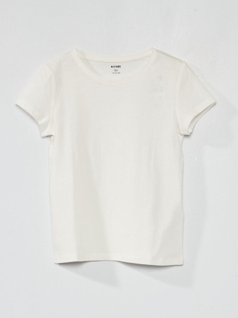 T-shirt in jersey tinta unita bianco neve - Kiabi