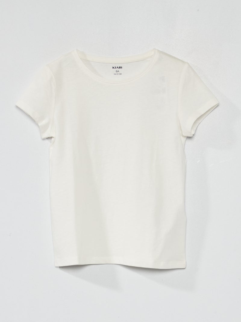 T-shirt in jersey tinta unita Bianco - Kiabi