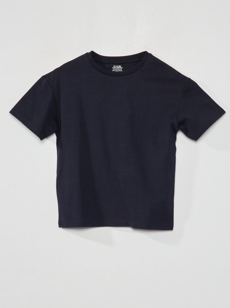 T-shirt in jersey tinta unita BLU - Kiabi