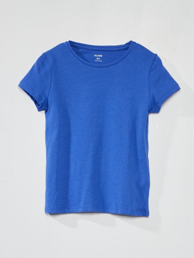 T-shirt in jersey tinta unita blu - Kiabi