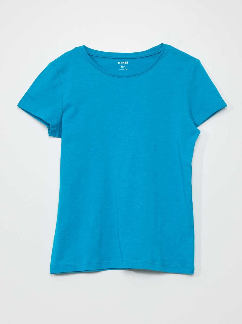 T-shirt in jersey tinta unita BLU - Kiabi