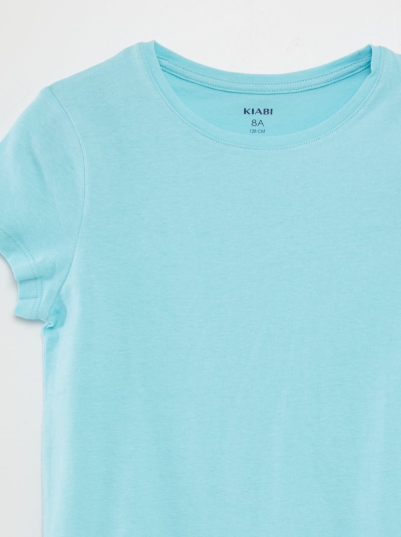 T-shirt in jersey tinta unita BLU - Kiabi