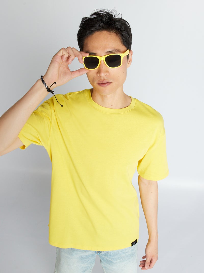 T-shirt in jersey tinta unita GIALLO - Kiabi