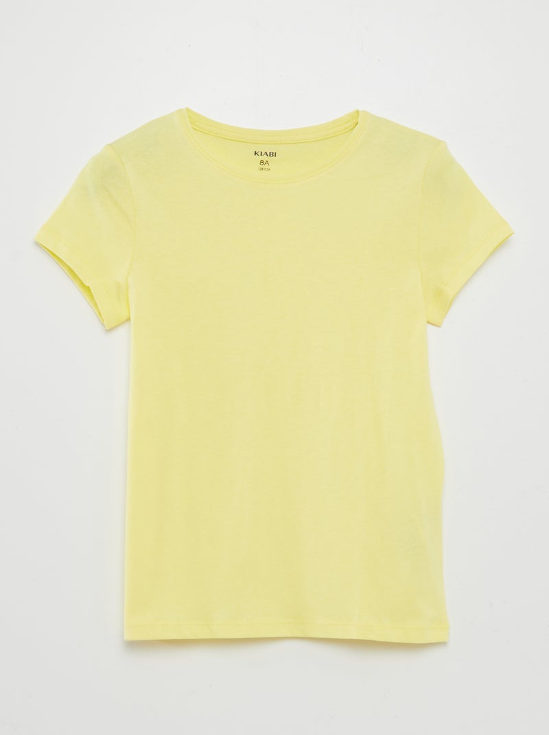 T-shirt in jersey tinta unita GIALLO - Kiabi