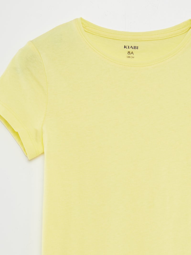 T-shirt in jersey tinta unita GIALLO - Kiabi