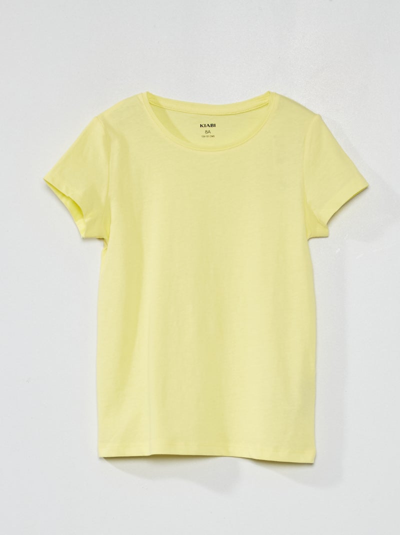 T-shirt in jersey tinta unita GIALLO - Kiabi