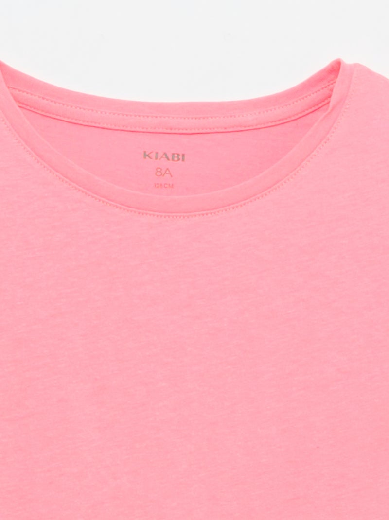 T-shirt in jersey tinta unita Rosa - Kiabi