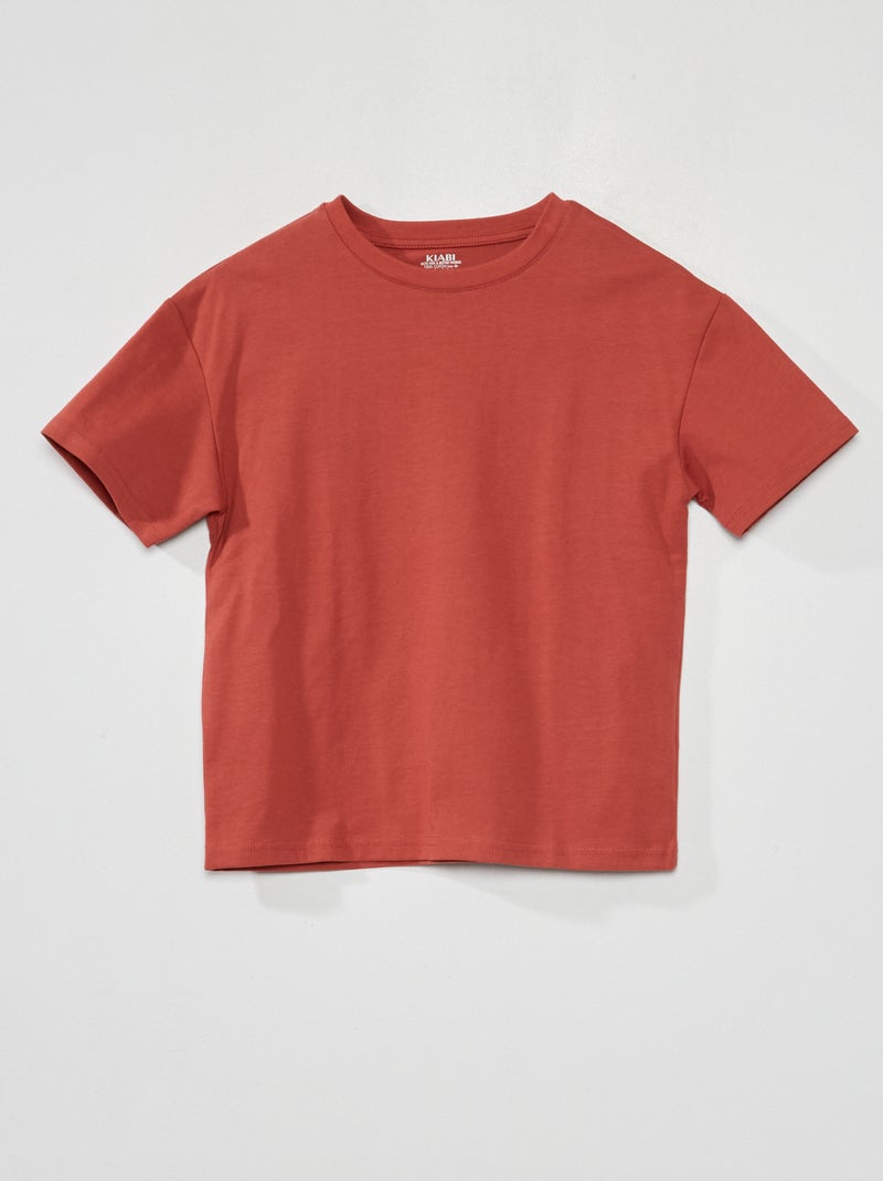 T-shirt in jersey tinta unita ROSSO - Kiabi