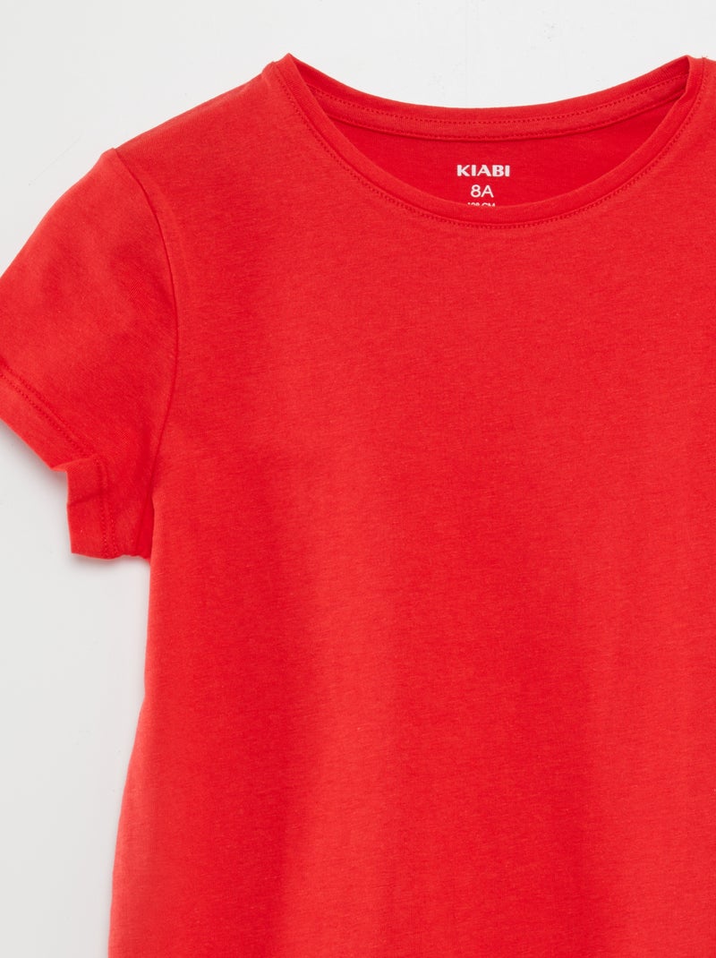 T-shirt in jersey tinta unita ROSSO - Kiabi