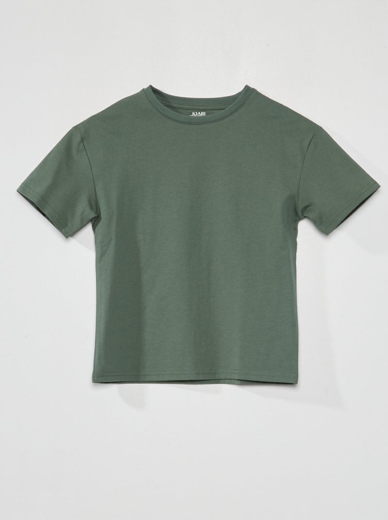 T-shirt in jersey tinta unita VERDE - Kiabi