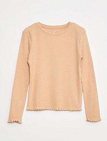 T-shirt in maglia a coste