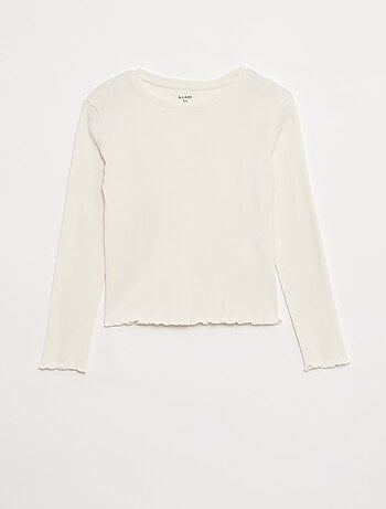 T-shirt in maglia a coste
