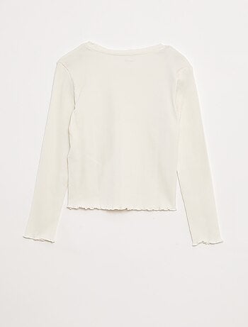 T-shirt in maglia a coste