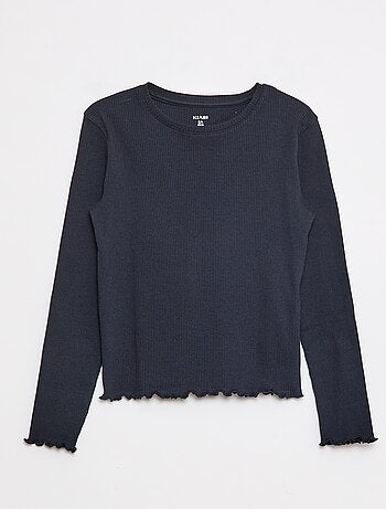 T-shirt in maglia a coste