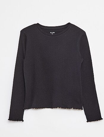 T-shirt in maglia a coste