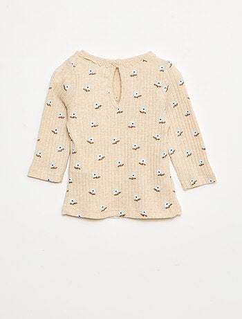 T-shirt in maglia a costine