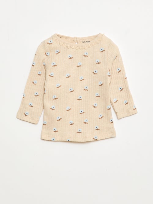 T-shirt in maglia a costine - Kiabi