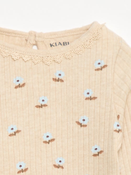 T-shirt in maglia a costine - Kiabi