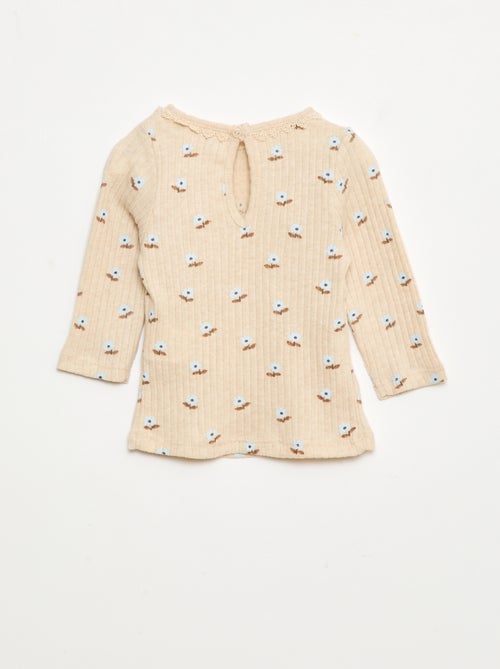 T-shirt in maglia a costine - Kiabi