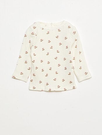 T-shirt in maglia a costine