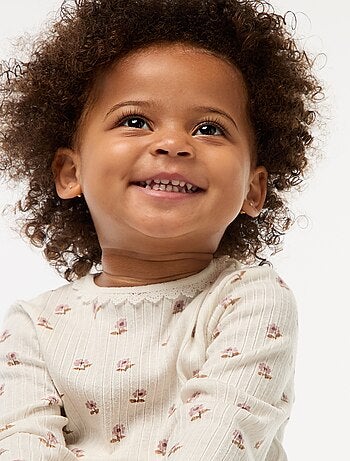 T-shirt in maglia a costine