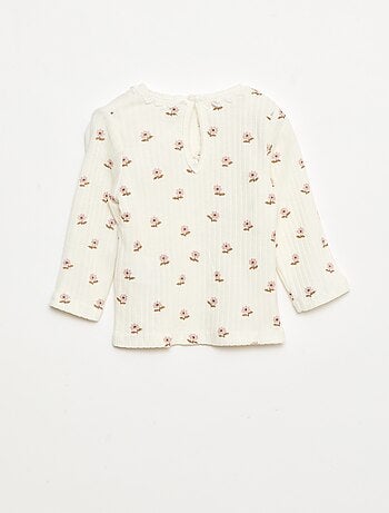 T-shirt in maglia a costine