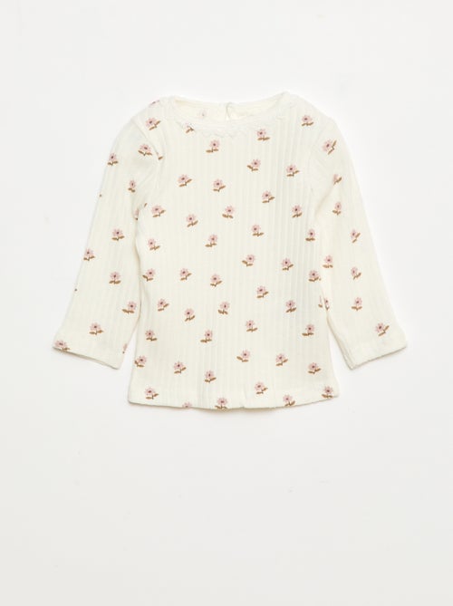 T-shirt in maglia a costine - Kiabi