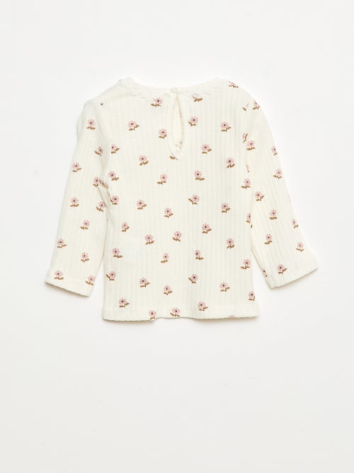 T-shirt in maglia a costine - Kiabi