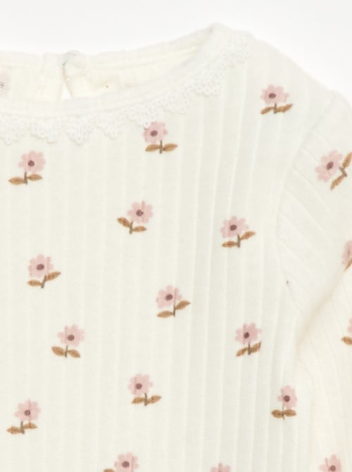 T-shirt in maglia a costine - Kiabi