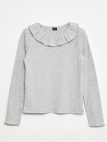 T-shirt in maglia a costine