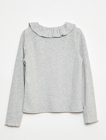 T-shirt in maglia a costine