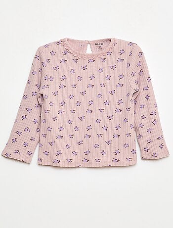 T-shirt in maglia a costine