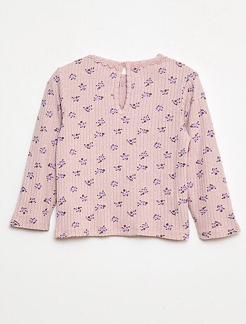 T-shirt in maglia a costine