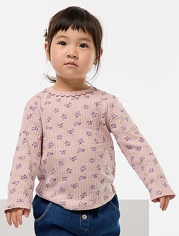 T-shirt in maglia a costine