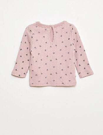 T-shirt in maglia a costine