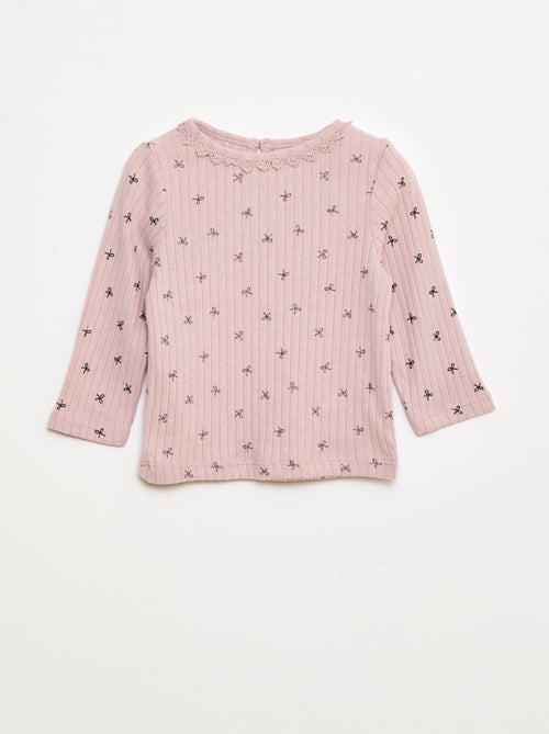 T-shirt in maglia a costine - Kiabi