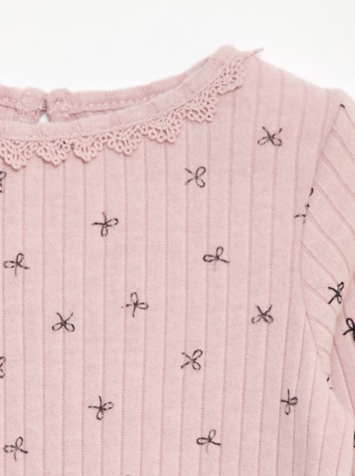 T-shirt in maglia a costine - Kiabi