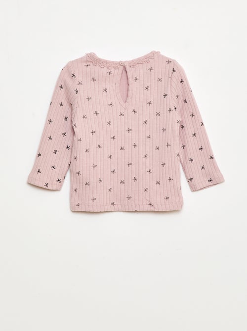 T-shirt in maglia a costine - Kiabi