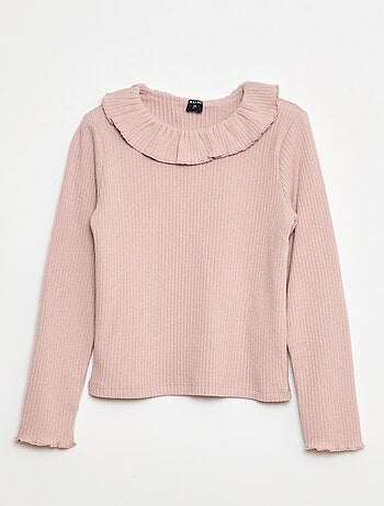 T-shirt in maglia a costine