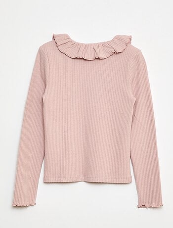 T-shirt in maglia a costine