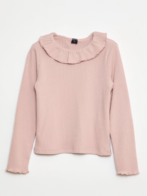 T-shirt in maglia a costine - Kiabi