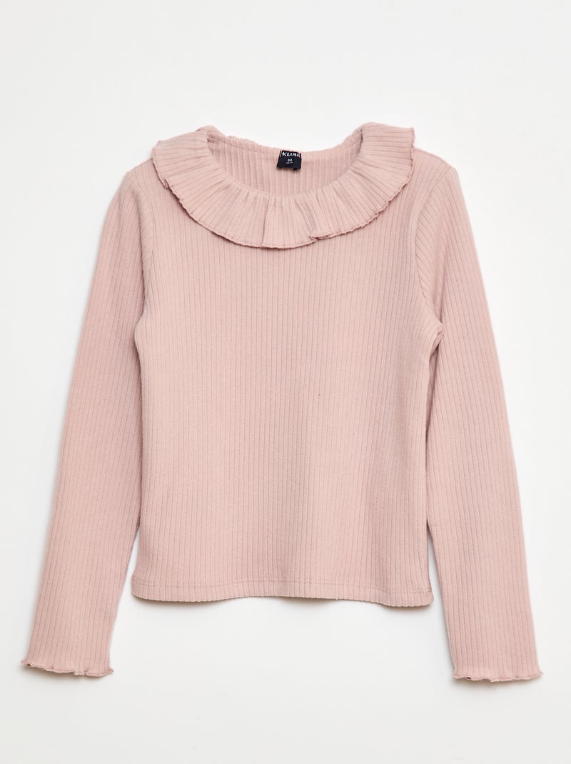 T-shirt in maglia a costine Viola - Kiabi
