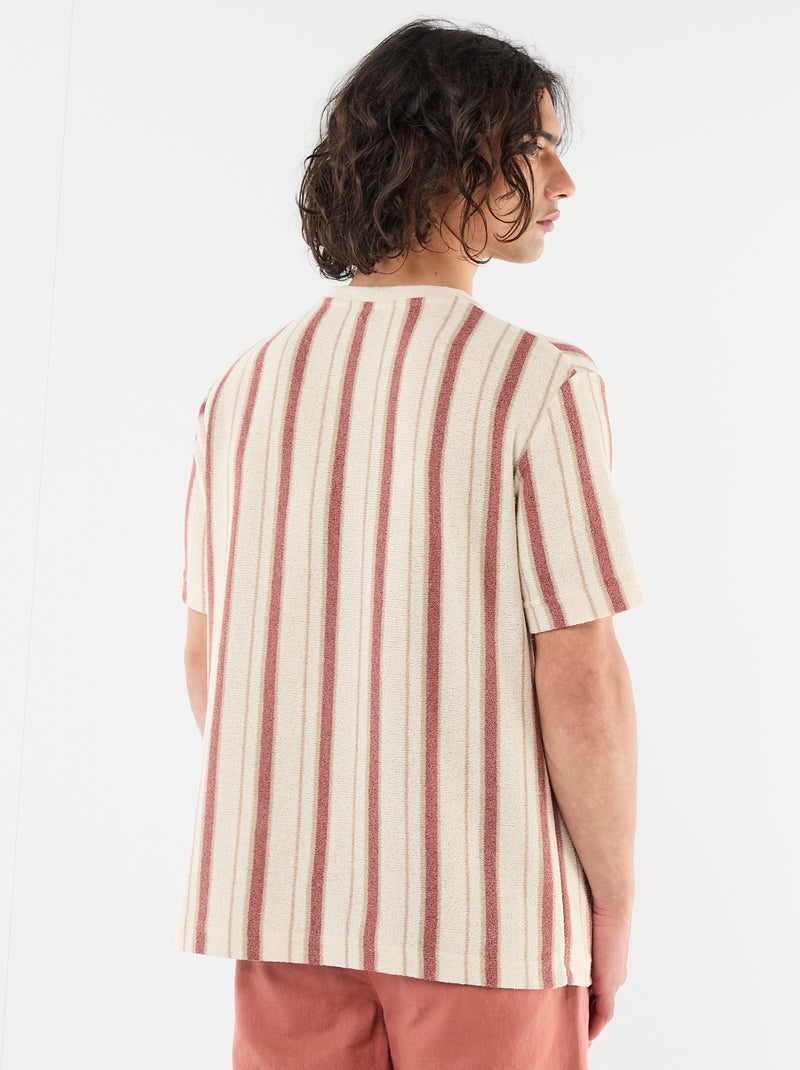 T-shirt in maglia a maniche corte Beige - Kiabi