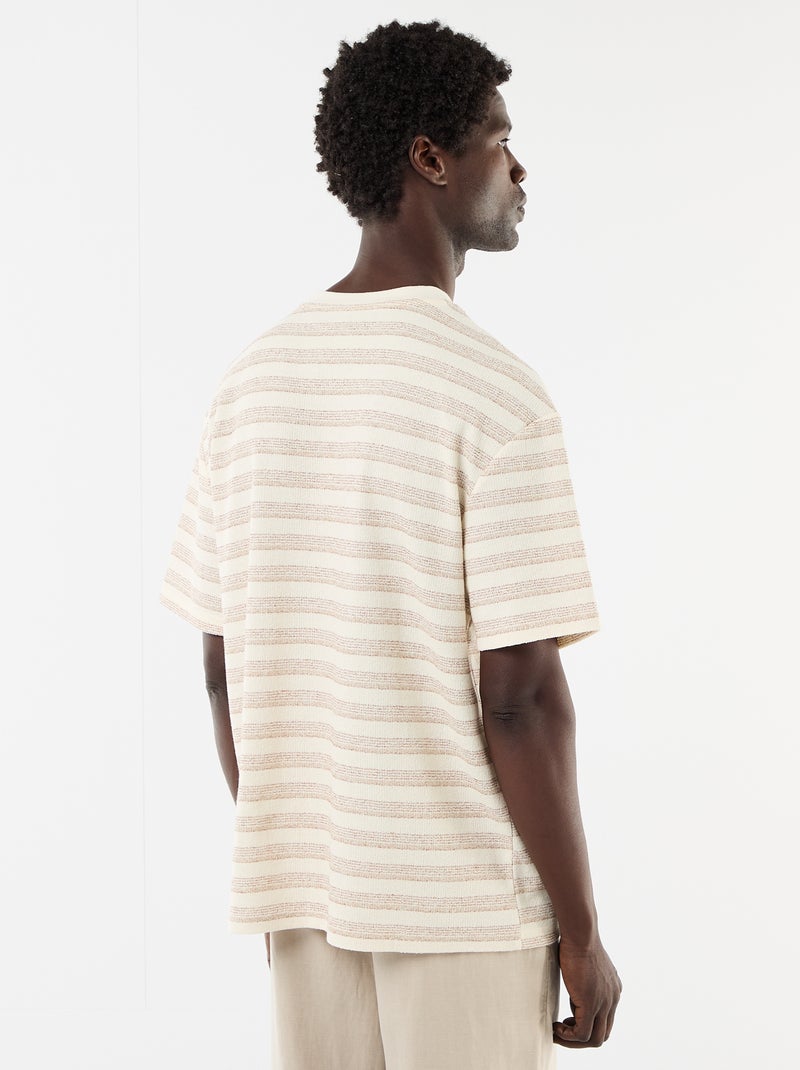T-shirt in maglia a maniche corte Beige - Kiabi