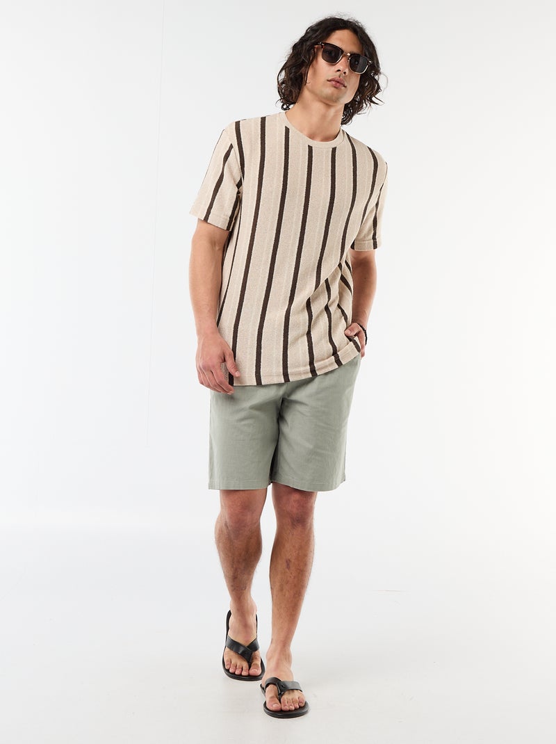 T-shirt in maglia a maniche corte Marrone - Kiabi