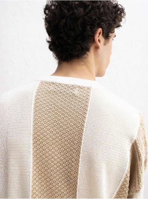 T-shirt in maglia a righe con girocollo giesto - Kiabi