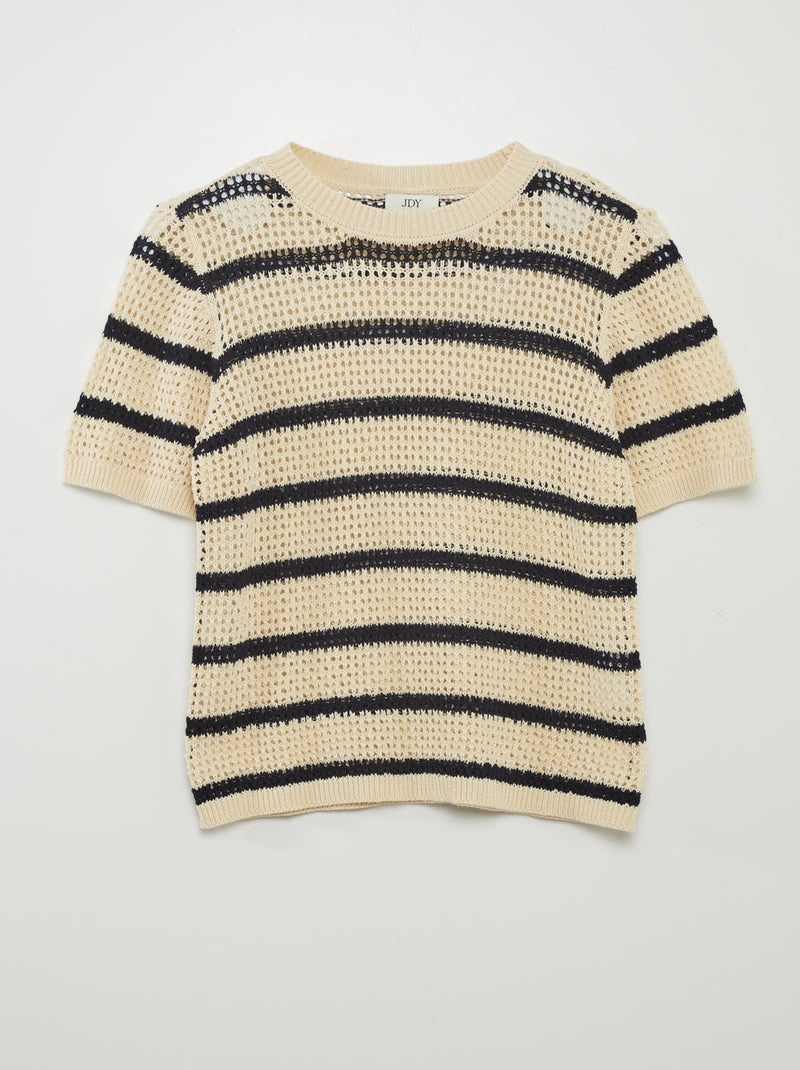 T-shirt in maglia all'uncinetto BEIGE - Kiabi